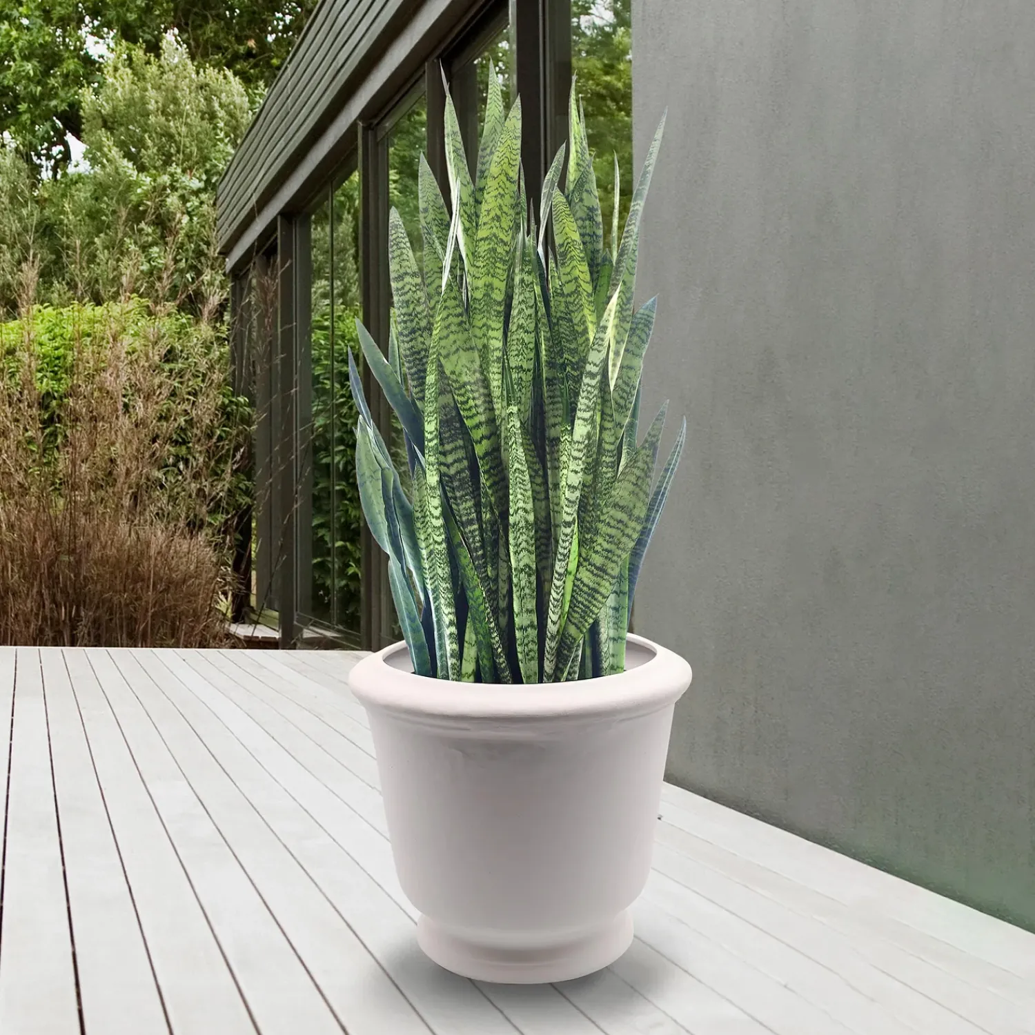 Plow & Hearth Planters & Plant Stands>Extra Large White Authentic Talavera Flower Bowl Planter