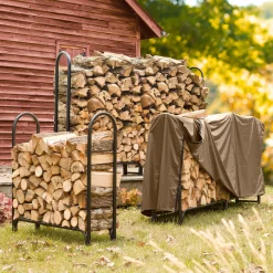 Plow & Hearth Outdoor Clean Up|Wood Storage & Wood Racks>Extra-Large USA-Made Heavy-Duty Steel Log Rack