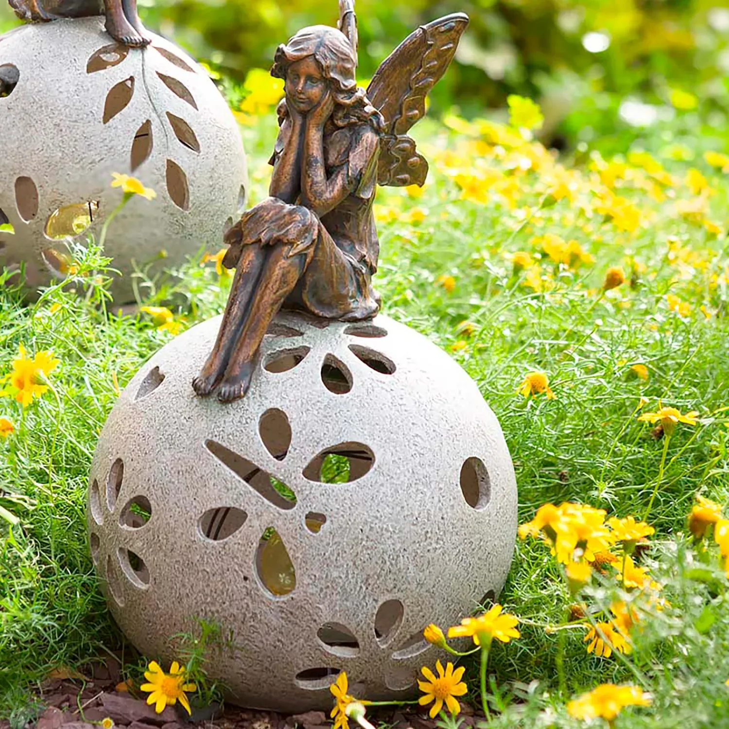 Plow & Hearth Garden Statues|Solar Accents>Fairy Solar Globe Garden Light