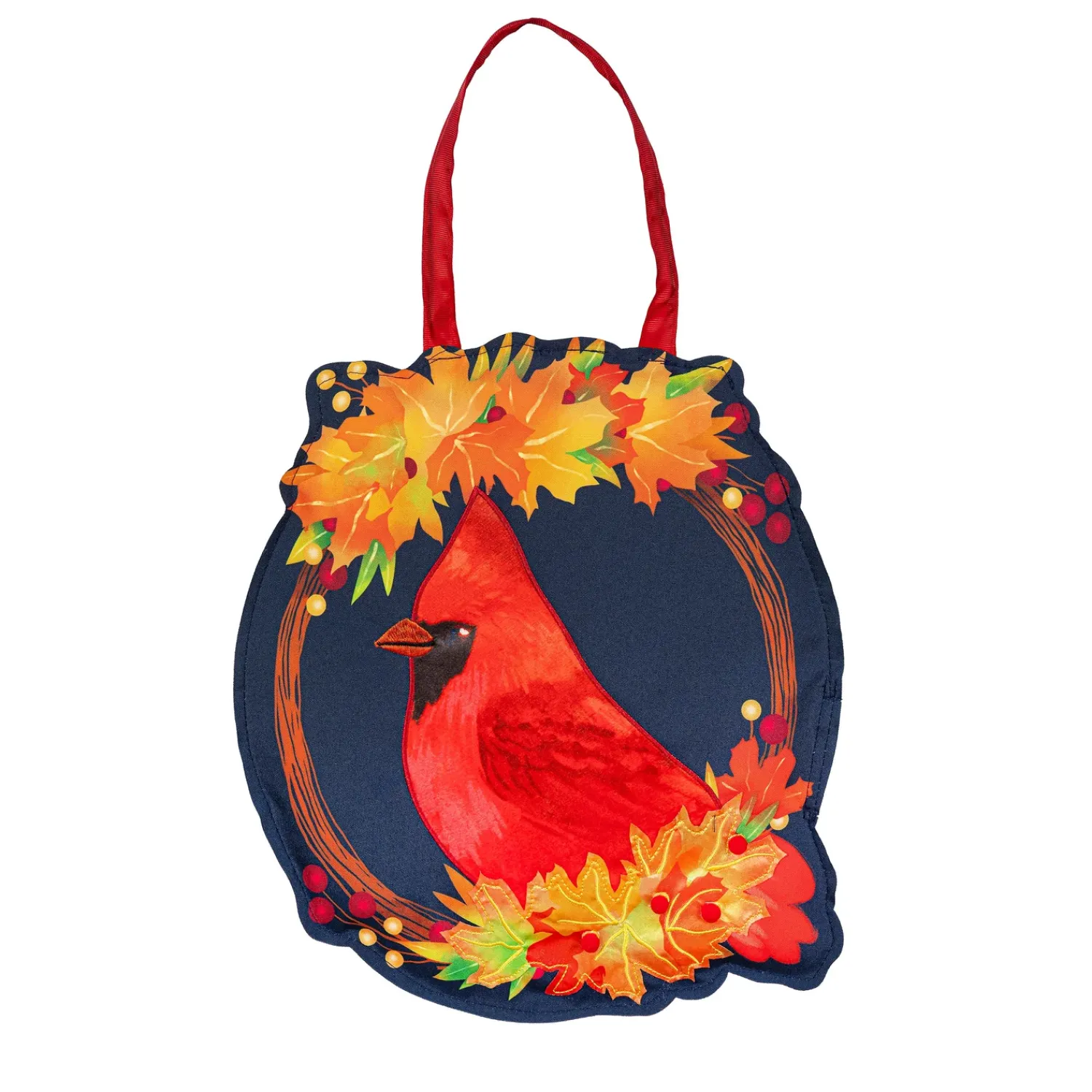 Plow & Hearth Fabric Door Hangers>Fall Cardinal Wreath Door Décor