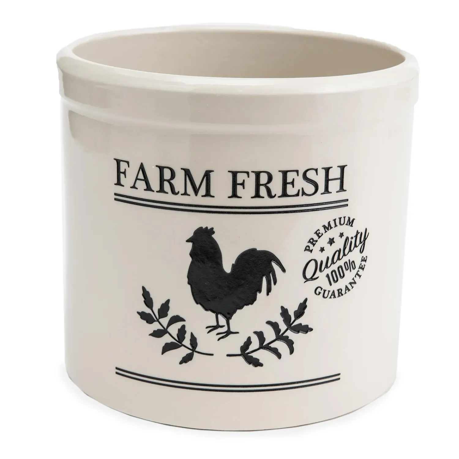 Plow & Hearth Planters & Plant Stands>Farm Fresh Rooster Stoneware Crock