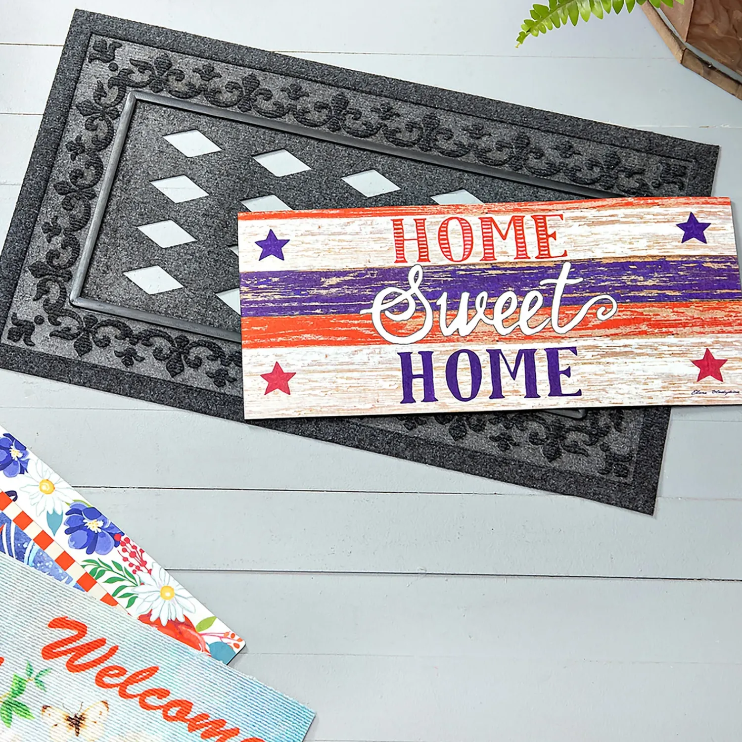Plow & Hearth Interchangeable Mats>Farmhouse Home Sweet Home Sassafras Switch Mat