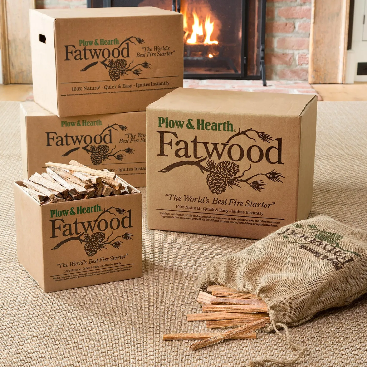 Plow & Hearth Fire Starters & Fatwood>Fatwood Fire-Starter, 35 lb. Box