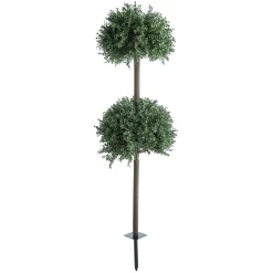 Plow & Hearth Faux Flowers & Plants|Lighted Trees & Garlands>Faux Boxwood Double Topiary Sphere, 20" dia.