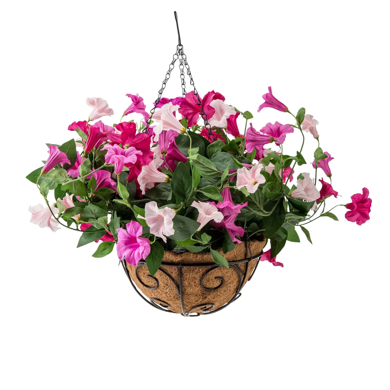 Plow & Hearth Planters & Plant Stands|Faux Flowers & Plants>Faux Petunia Hanging Basket