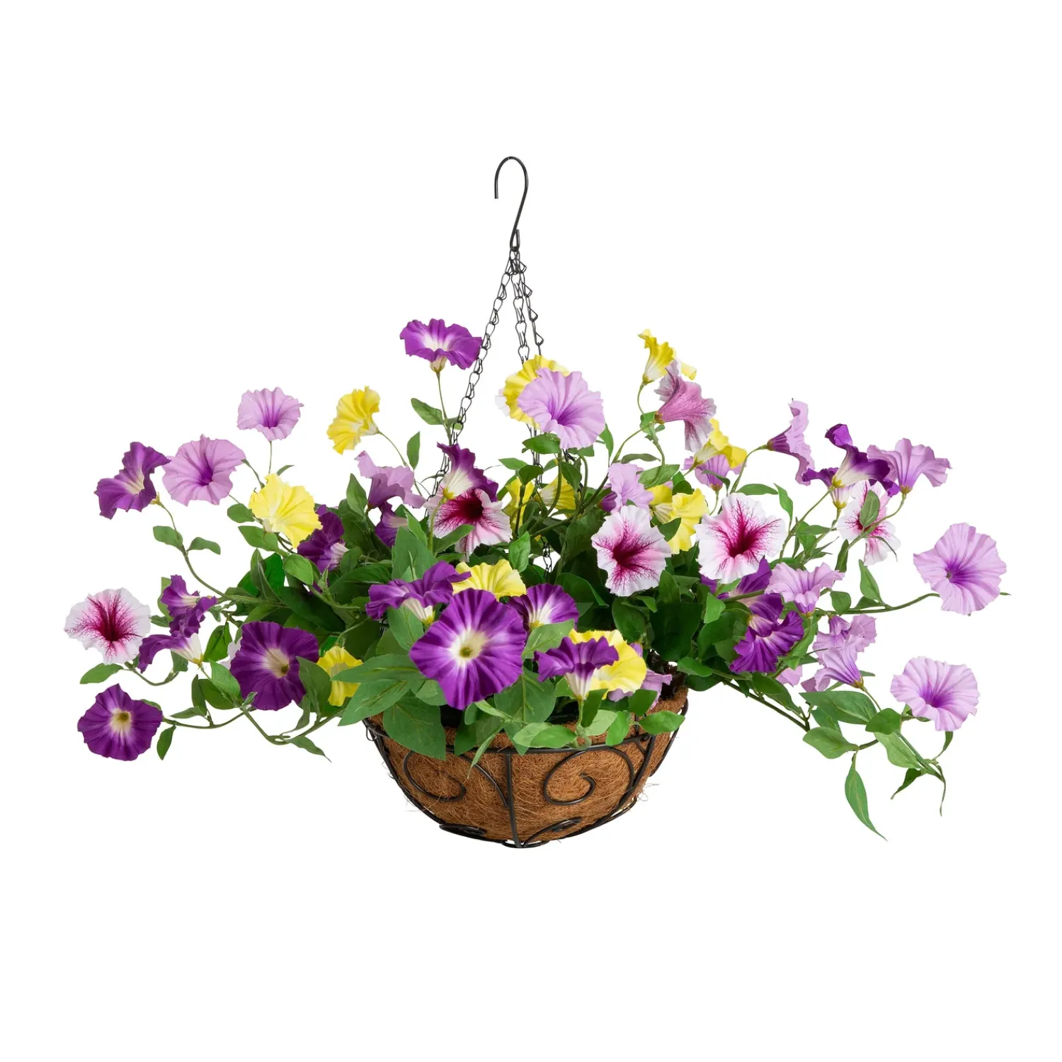 Plow & Hearth Planters & Plant Stands|Faux Flowers & Plants>Faux Petunia Hanging Basket