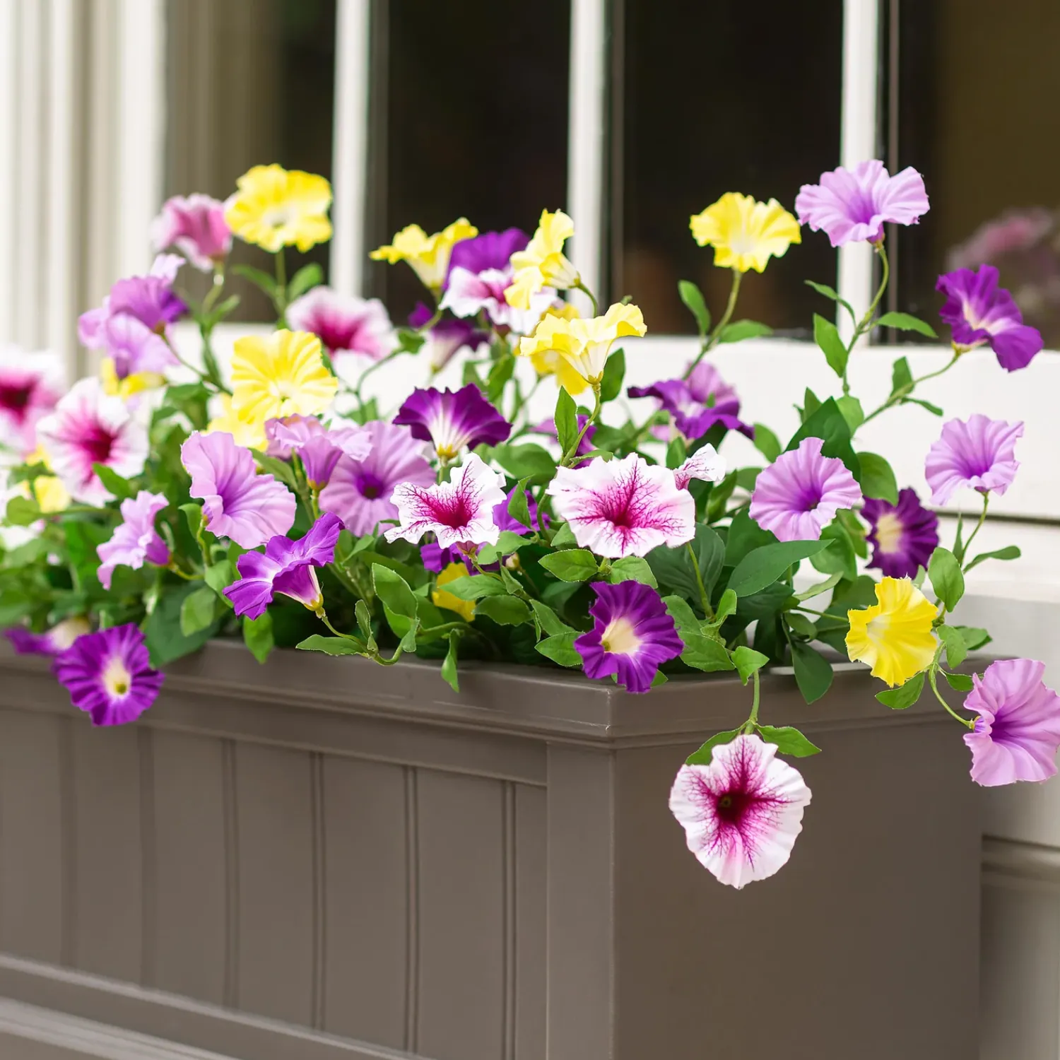 Plow & Hearth Faux Flowers & Plants>Faux Petunias Window Box Filler