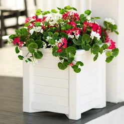 Plow & Hearth Faux Flowers & Plants>Faux Red and White Geranium Urn/Planter Filler