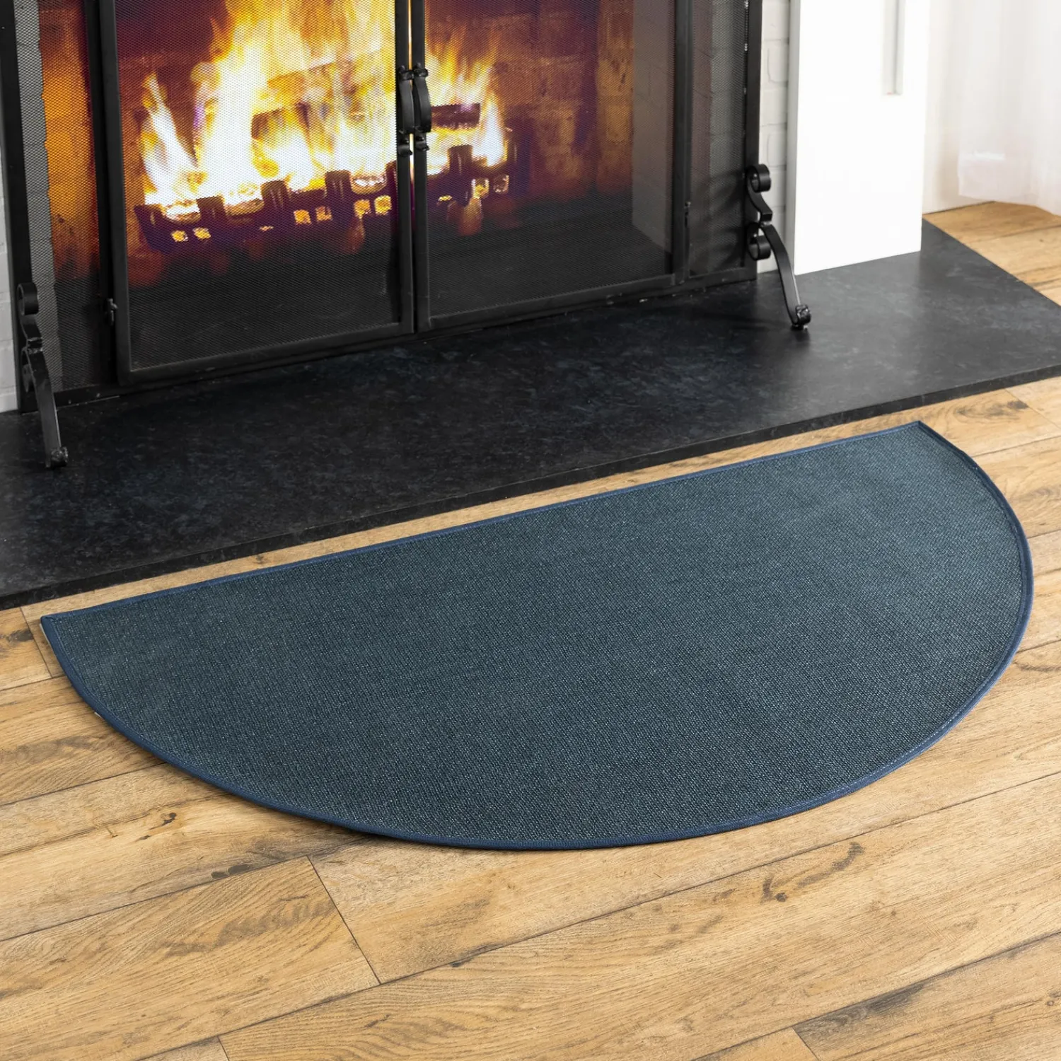 Plow & Hearth Hearth Rugs|Hearth Rugs>Flame Resistant Fiberglass Half Round Hearth Rug, 27" x 48"