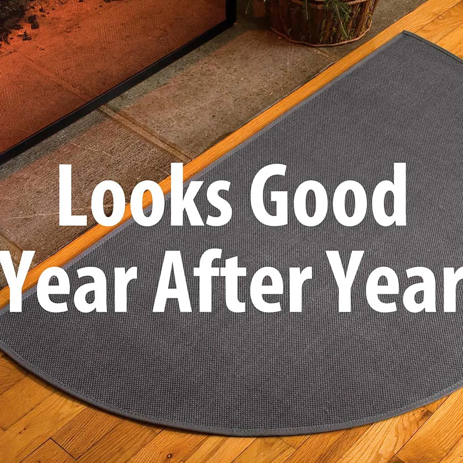 Plow & Hearth Hearth Rugs|Hearth Rugs>Flame Resistant Fiberglass Half Round Hearth Rug, 27" x 48"