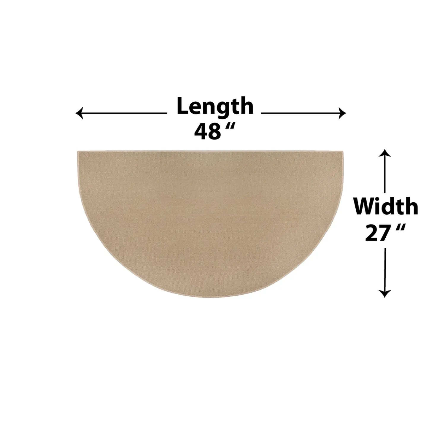 Plow & Hearth Hearth Rugs|Hearth Rugs>Flame Resistant Fiberglass Half Round Hearth Rug, 27" x 48"