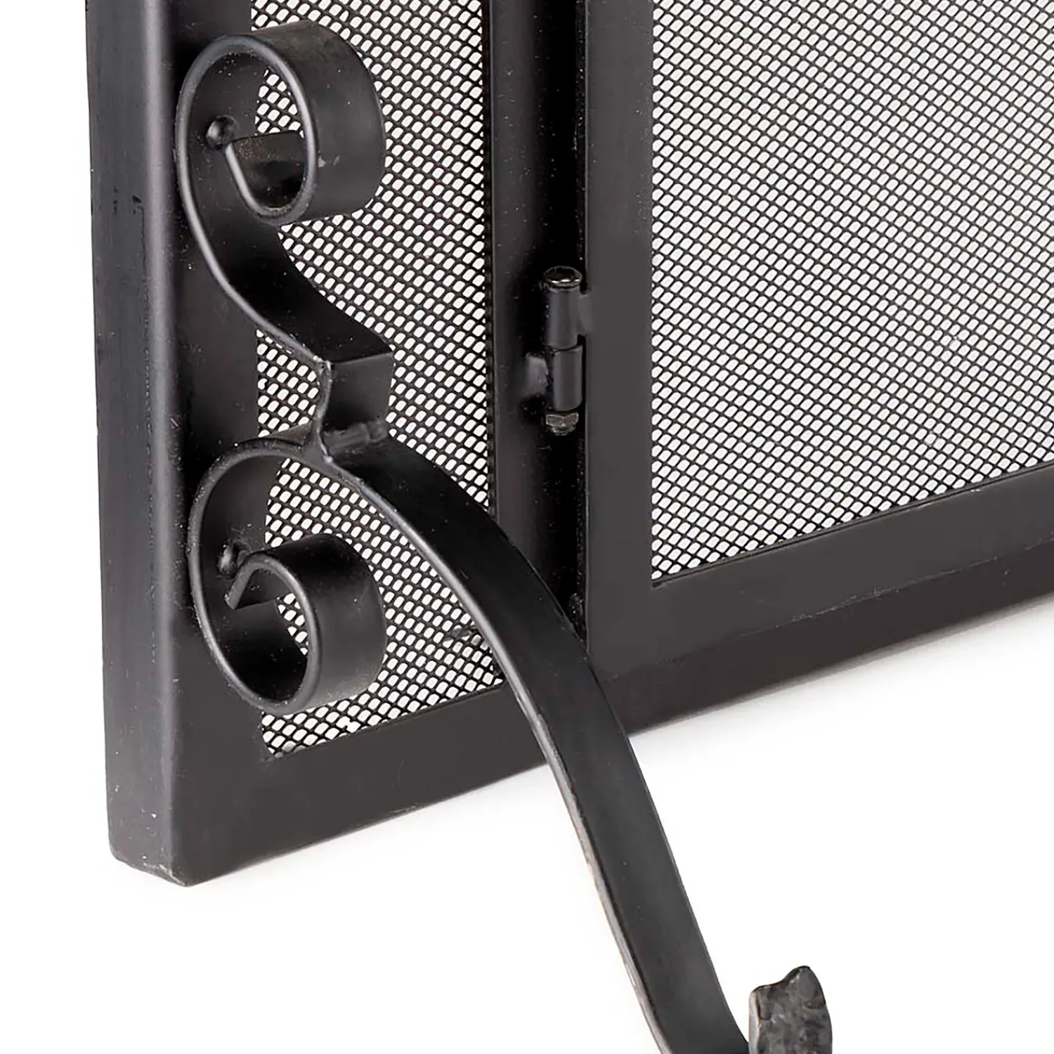 Plow & Hearth Fireplace Screens With Doors>Flat Guard Fire Screens With Doors in Solid Steel, 44"W x 33"H