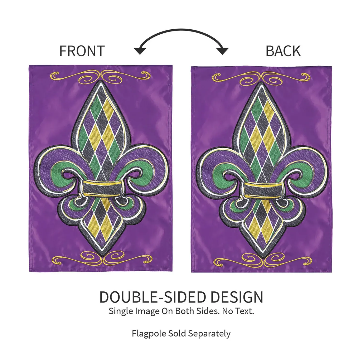Plow & Hearth Garden Flags>Fleur de Lis Applique Garden Flag