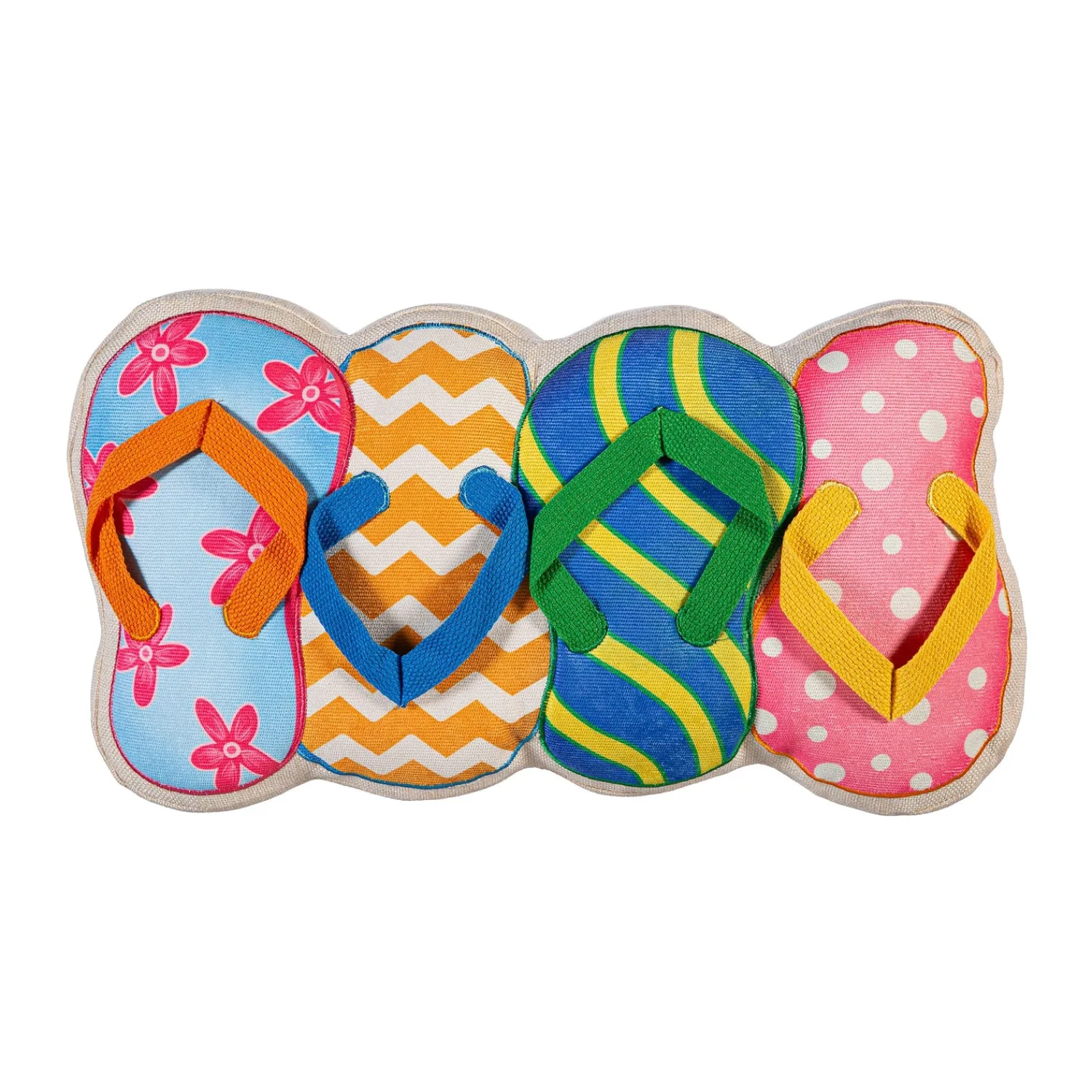 Plow & Hearth Decorative Pillows>Flip Flop Shaped Pillow, 17.5"L