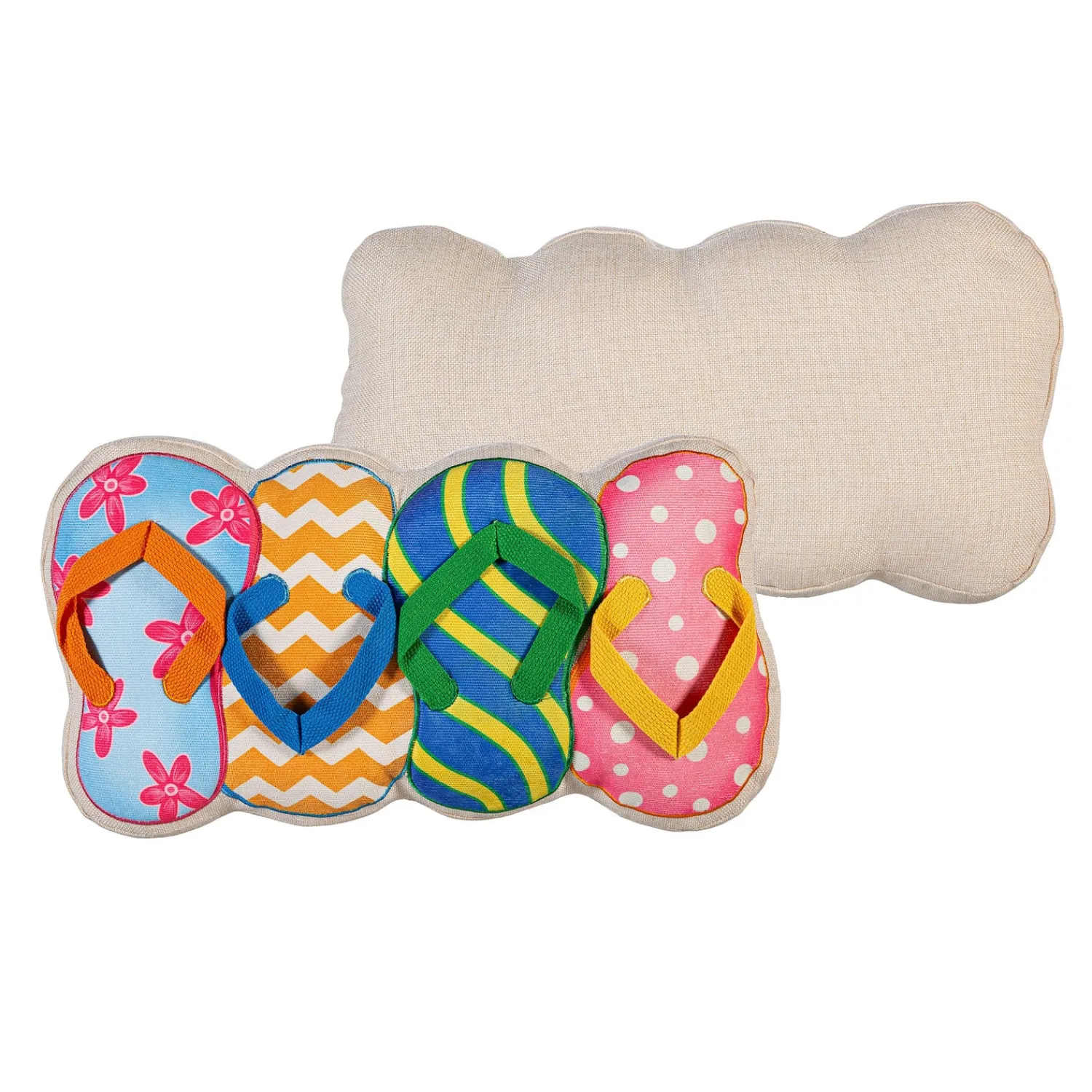 Plow & Hearth Decorative Pillows>Flip Flop Shaped Pillow, 17.5"L