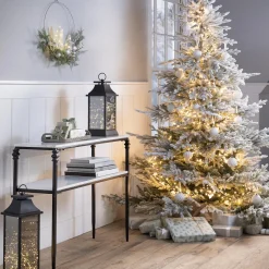 Plow & Hearth Lighted Trees & Garlands>Flocked Roanoke Spruce Christmas Tree