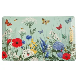 Plow & Hearth Anti-Fatigue Mats|Anti-Fatigue Mat>Floral Butterfly Fabric Anti-Fatigue Floor Mat