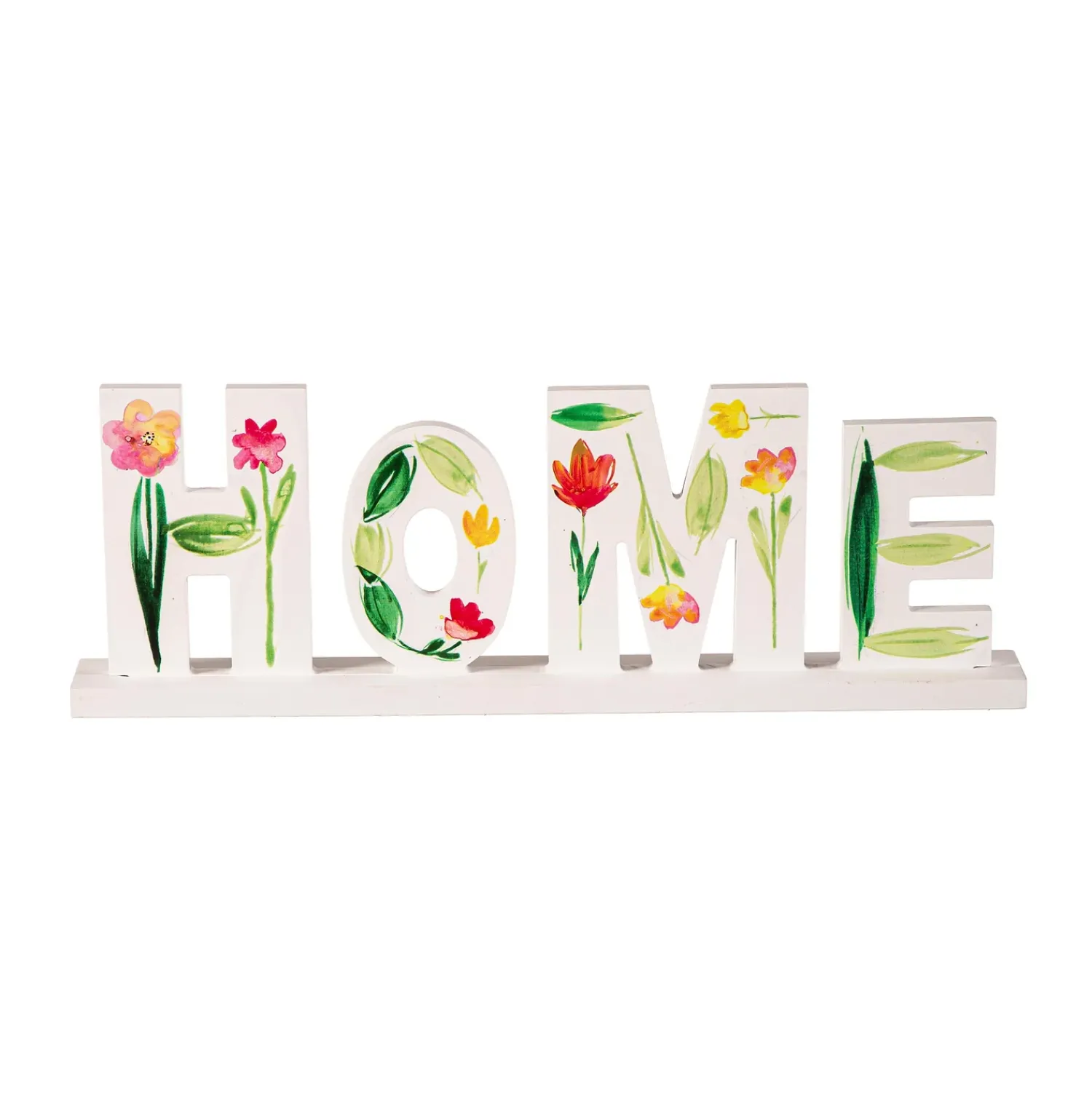 Plow & Hearth Decorative Accents>Floral Home Wood Table Sign, 14.75"L