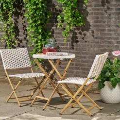 Plow & Hearth Outdoor Dining Sets>Folding Wicker 3-Piece Bistro Set Natural