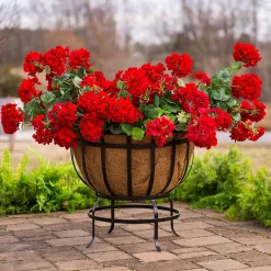 Plow & Hearth Planters & Plant Stands>Footed Metal Basket Planter with Coco Liner