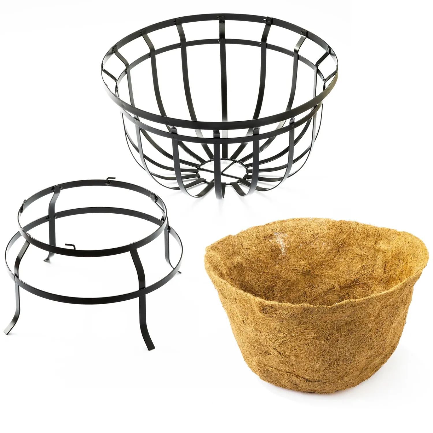 Plow & Hearth Planters & Plant Stands>Footed Metal Basket Planter with Coco Liner