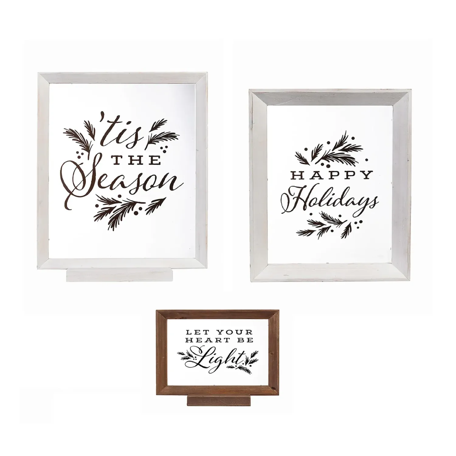 Plow & Hearth Wall Art>Framed Christmas Wishes Holiday Accents, Set of 3
