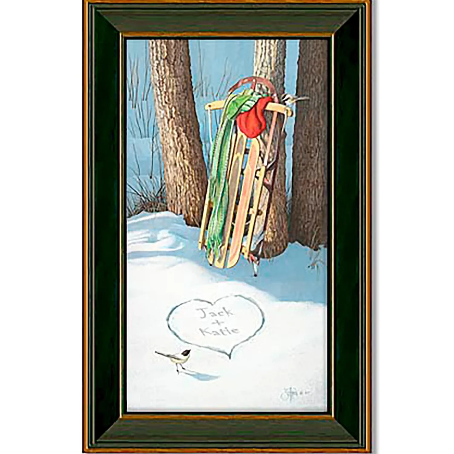 Plow & Hearth Wall Art>Framed Cold Days & Warm Hearts Personalized Print