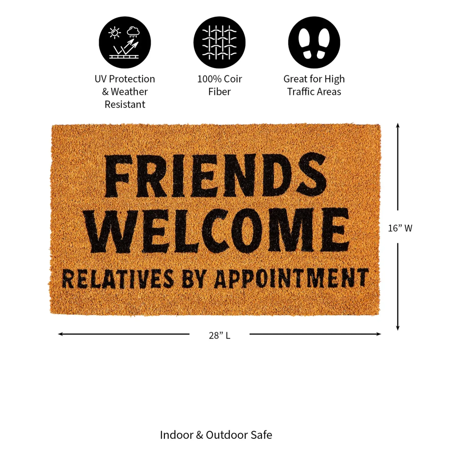 Plow & Hearth Coir Mats>Friends Welcome Coir Mat