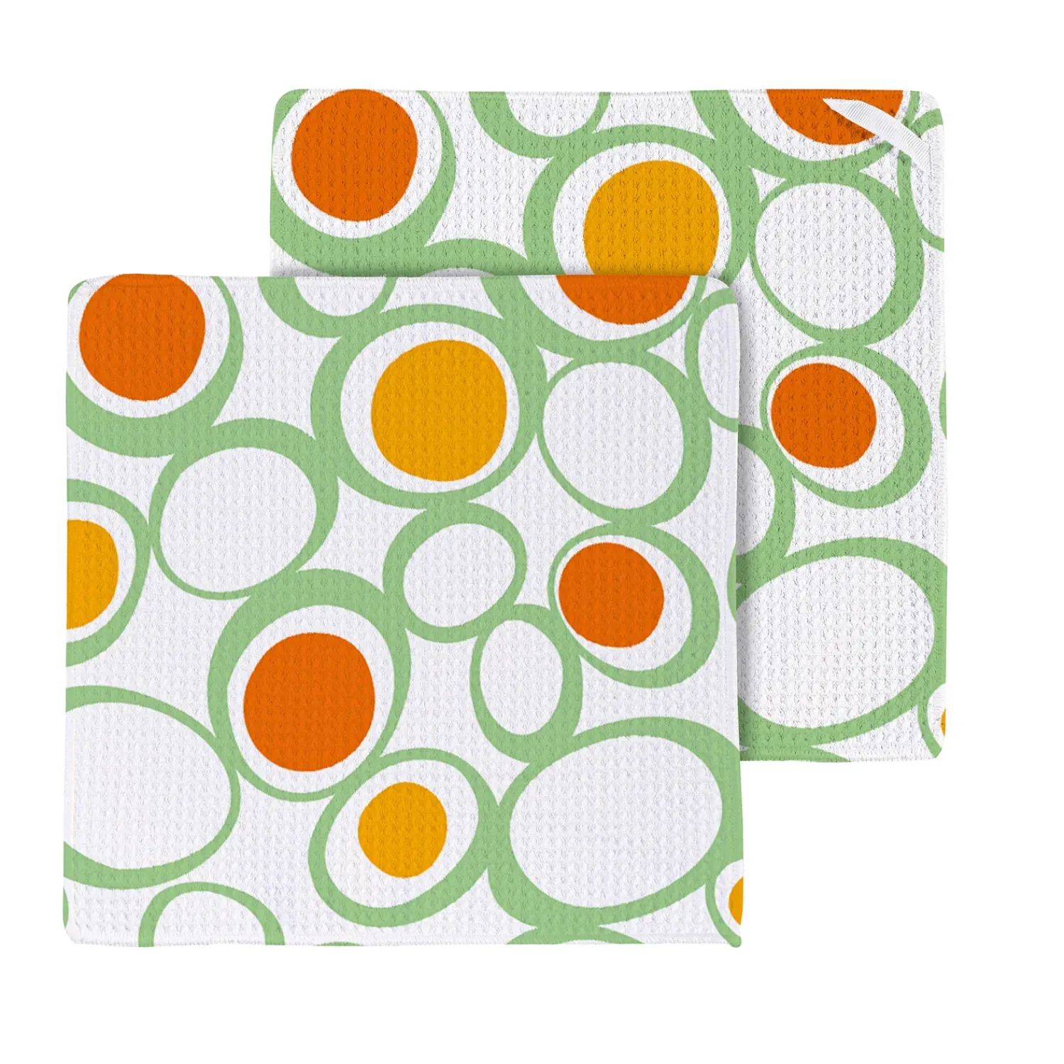 Plow & Hearth Kitchen Linens>Fruit Mosaic Quick Dry Dish Cloth, Set of 3, 10" x 10"