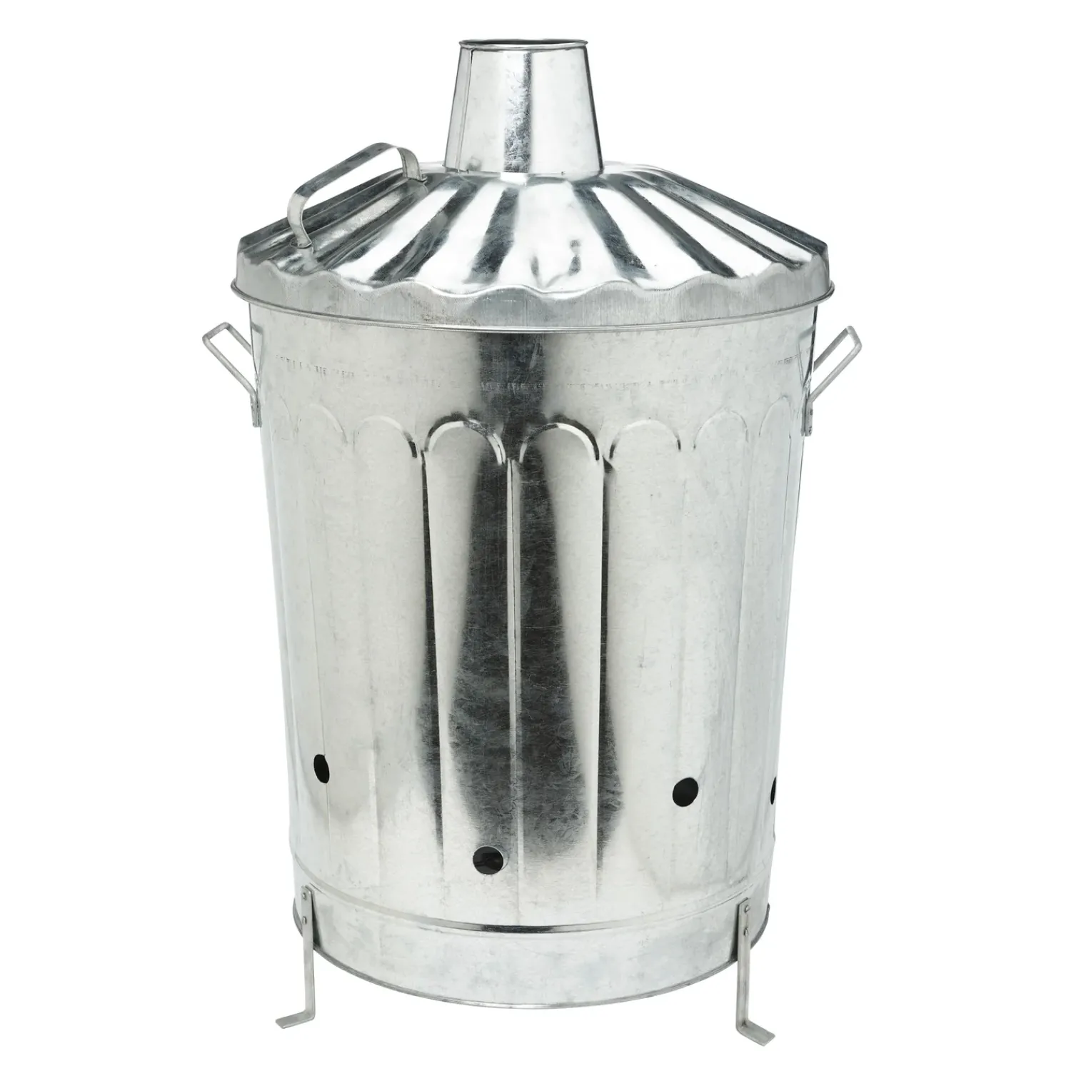 Plow & Hearth Garden Tools & Supplies|Outdoor Clean Up>Galvanized Metal Garden/Home Incinerator Waste Can