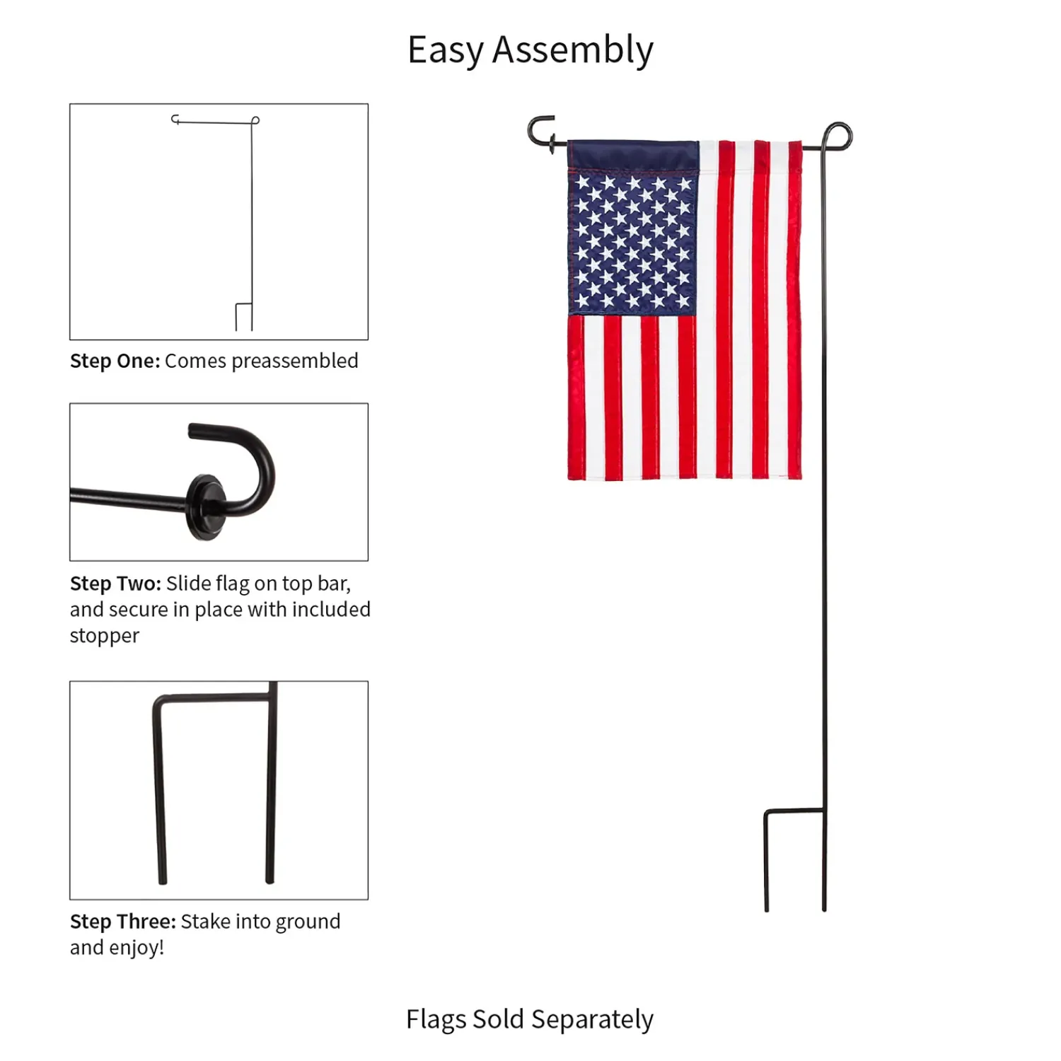 Plow & Hearth Flag Accessories>Garden Flag Stand, Black