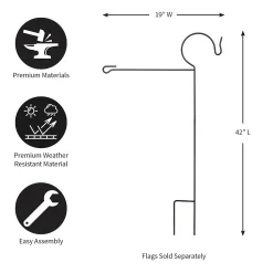 Plow & Hearth Flag Accessories>Garden Flag Stand with Shepherd’s Hook