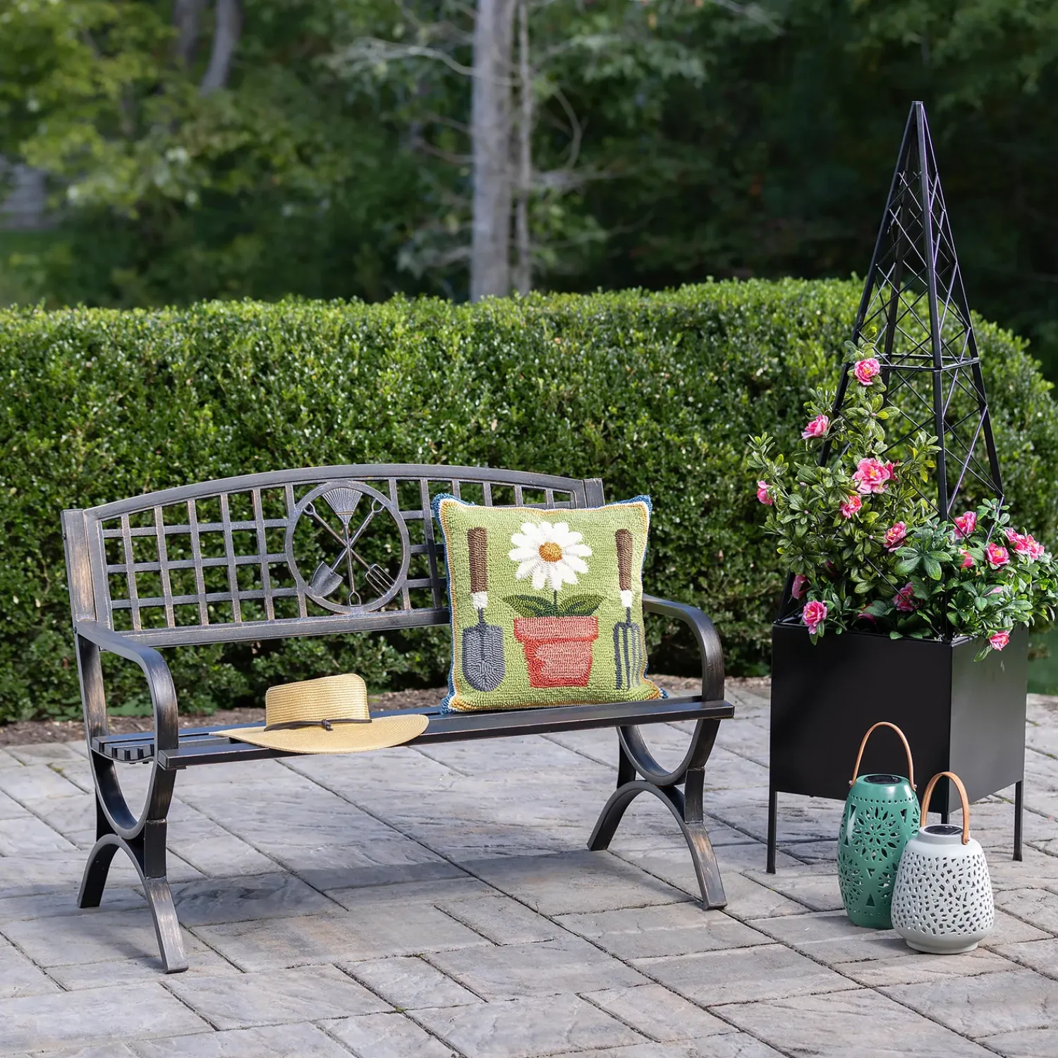 Plow & Hearth Outdoor Benches>Garden Tools Metal Garden Bench