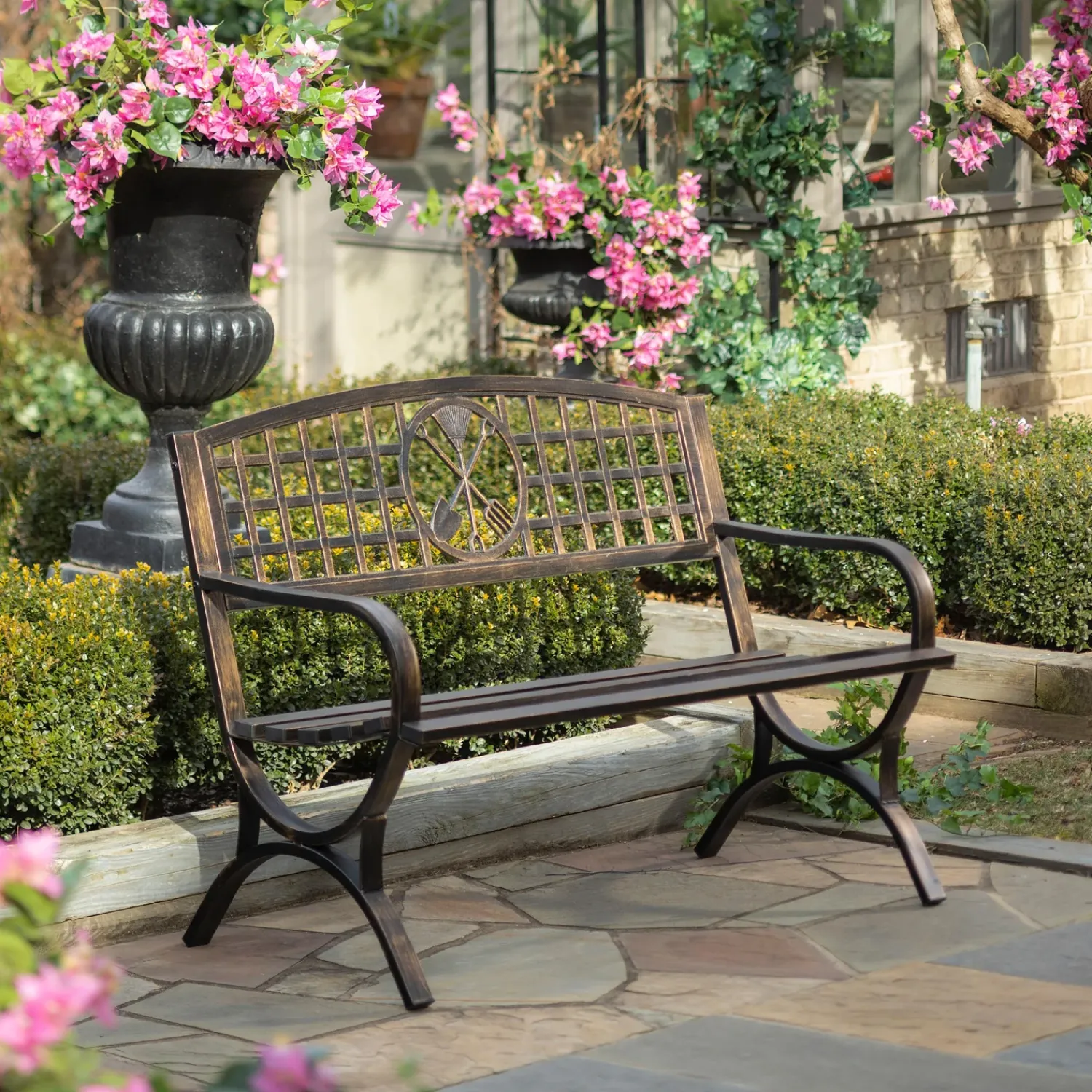 Plow & Hearth Outdoor Benches>Garden Tools Metal Garden Bench