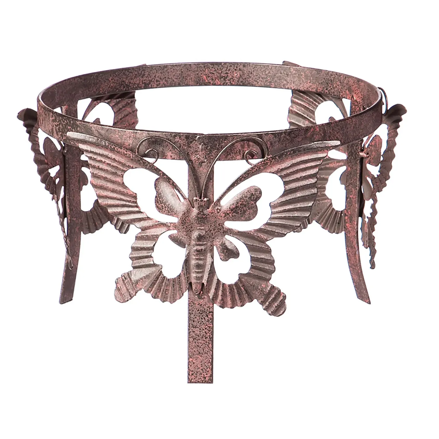 Plow & Hearth Gazing Balls>Gazing Ball Hardware Stand, Butterfly Adorned