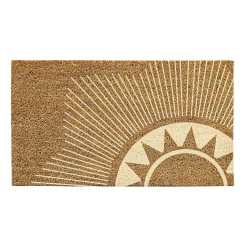 Plow & Hearth Coir Mats>Geometric Sun Natural Coir Mat, 30"L x 18"H