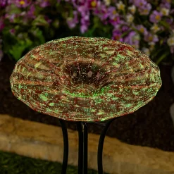 Plow & Hearth Birdbaths>GID Glass Bird Bath, 15"H, Pink