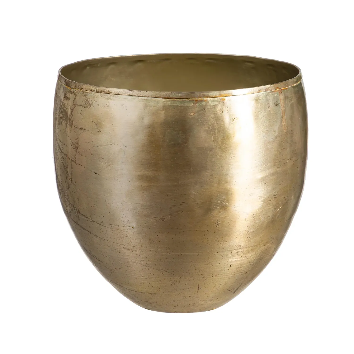 Plow & Hearth Planters & Plant Stands>Glazed Metal Planter, Silver, Nested Set of 3