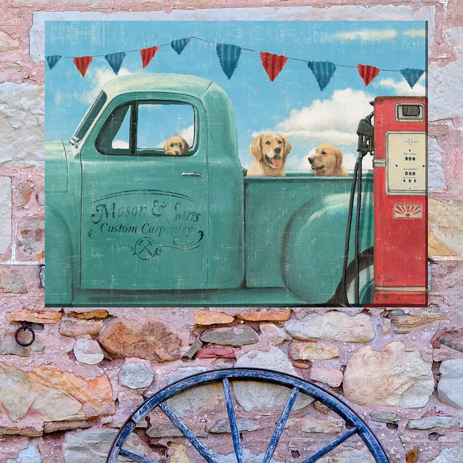 Plow & Hearth Outdoor Wall Art|Wall Art>Go For A Ride Indoor/Outdoor Canvas Wall Art