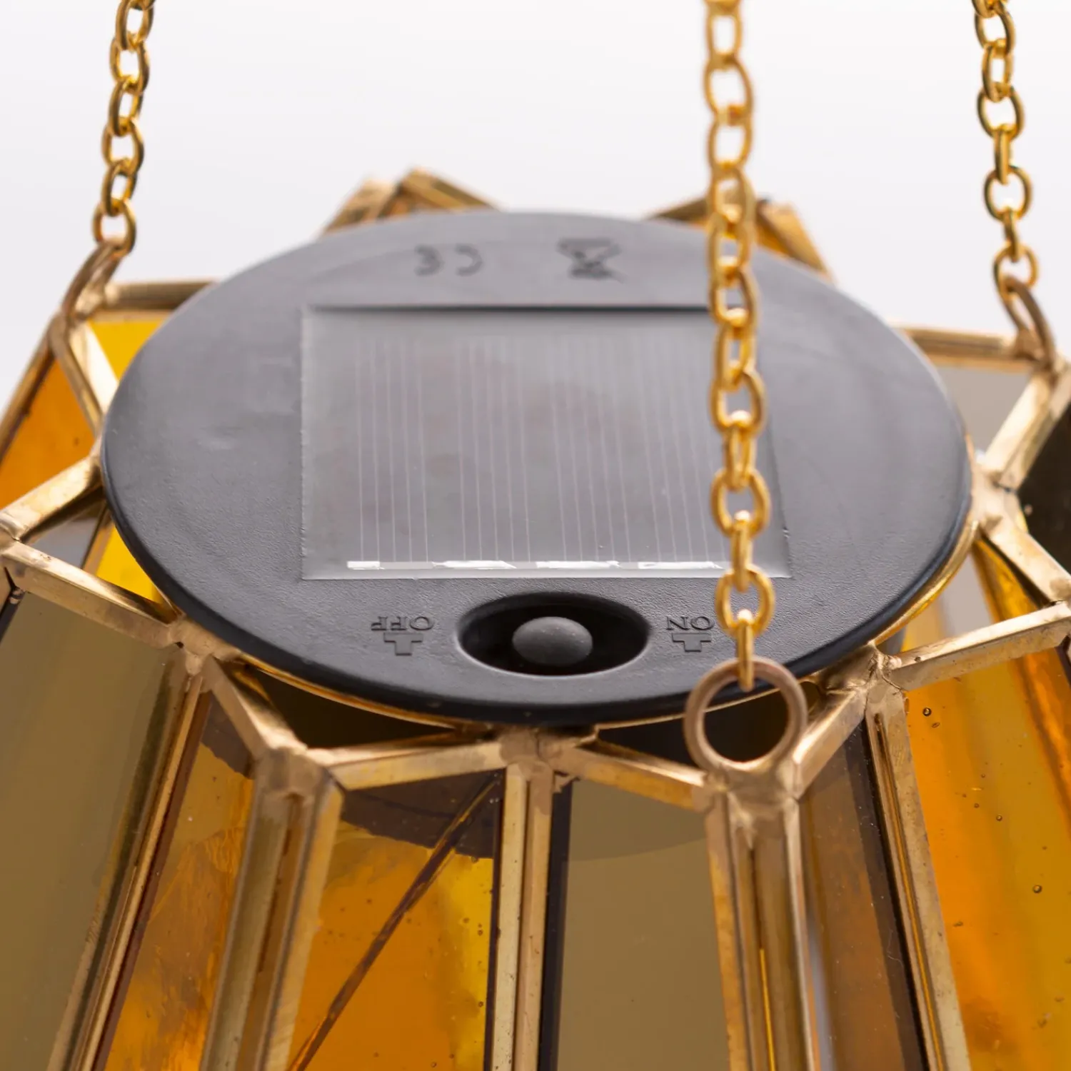 Plow & Hearth Solar Lighting>Golden Glass Hanging Solar Light