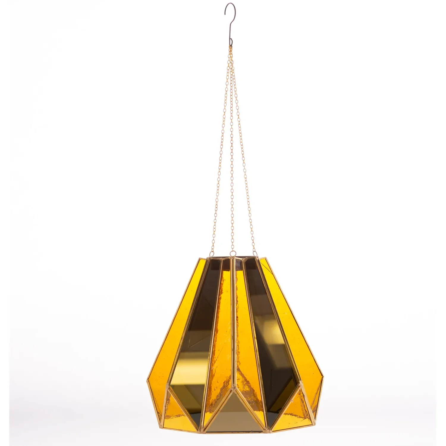 Plow & Hearth Solar Lighting>Golden Glass Hanging Solar Light