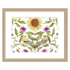 Plow & Hearth Wall Art>Goldfinches Framed Wall Art Painting