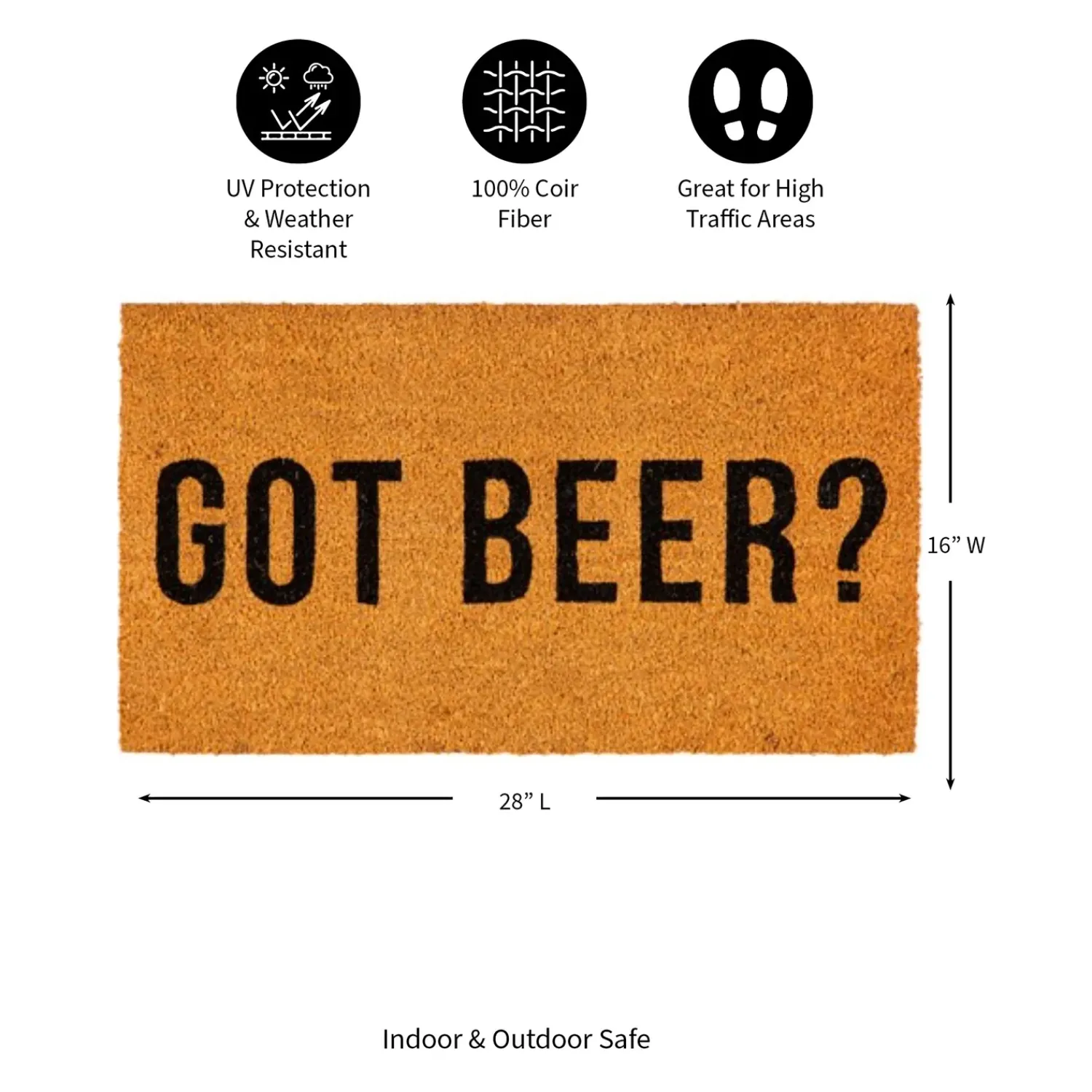 Plow & Hearth Coir Mats>Got Beer? Coir Mat