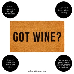 Plow & Hearth Coir Mats>Got Wine? Coir Mat