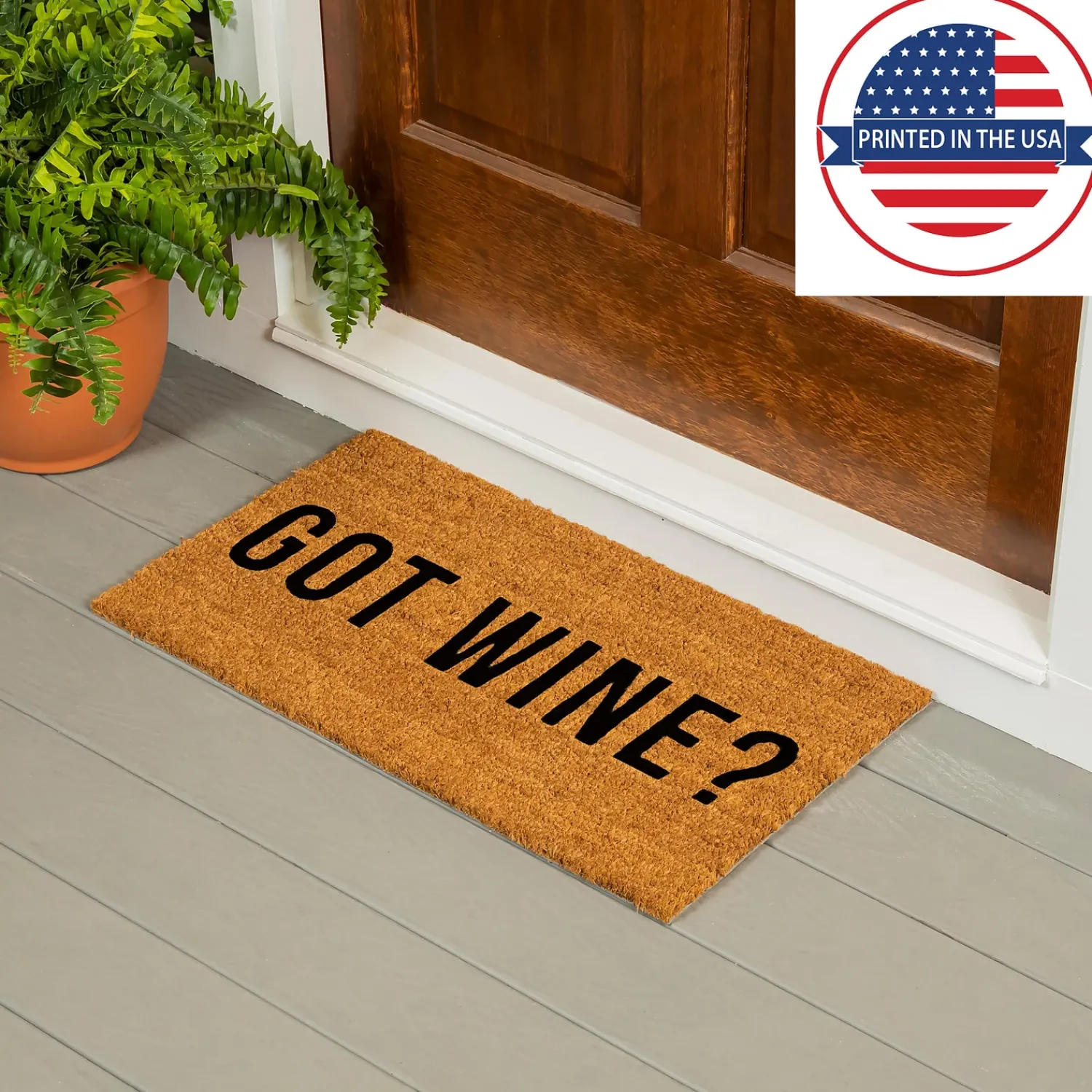 Plow & Hearth Coir Mats>Got Wine? Coir Mat