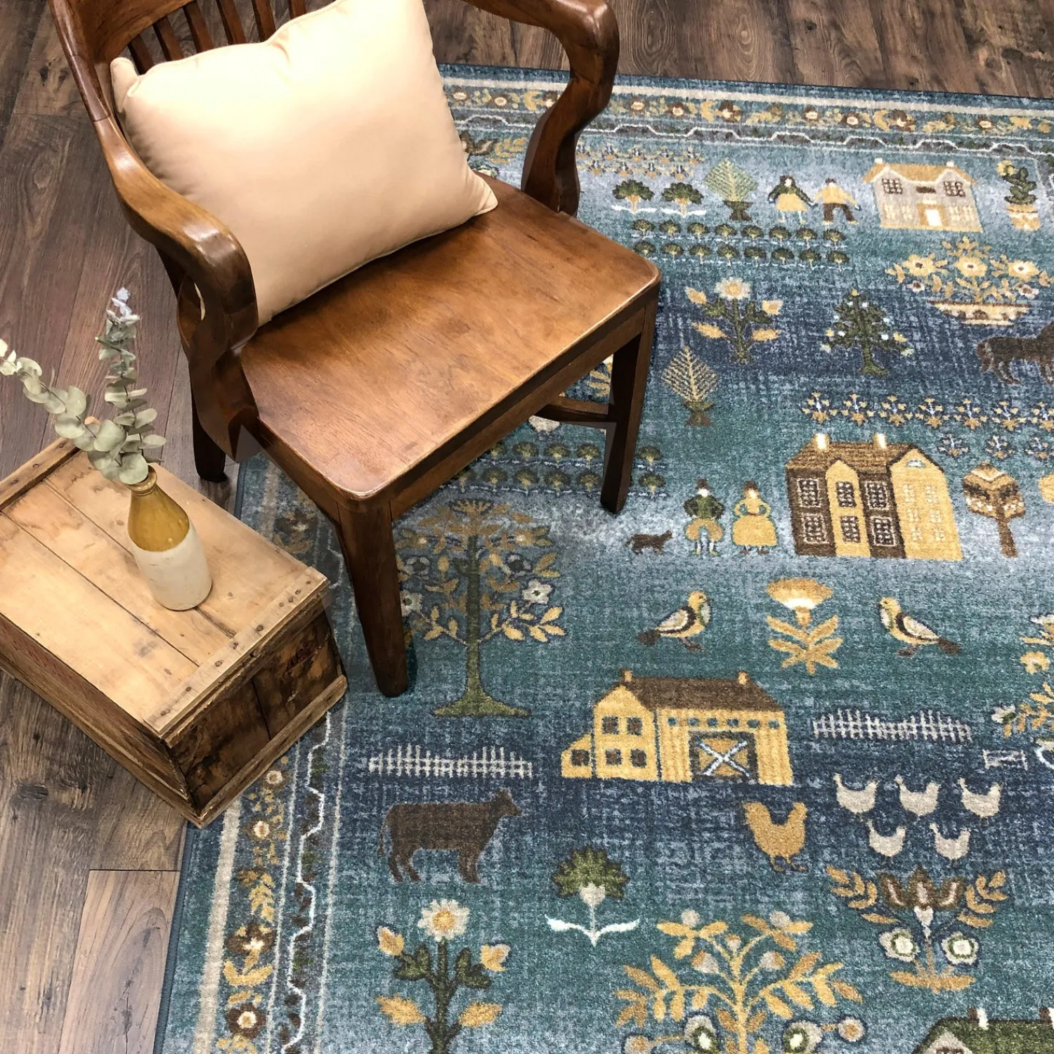 Plow & Hearth Area Rugs>Grafton EnduraStran Folk Art Rug, 2'8" x 3'10"