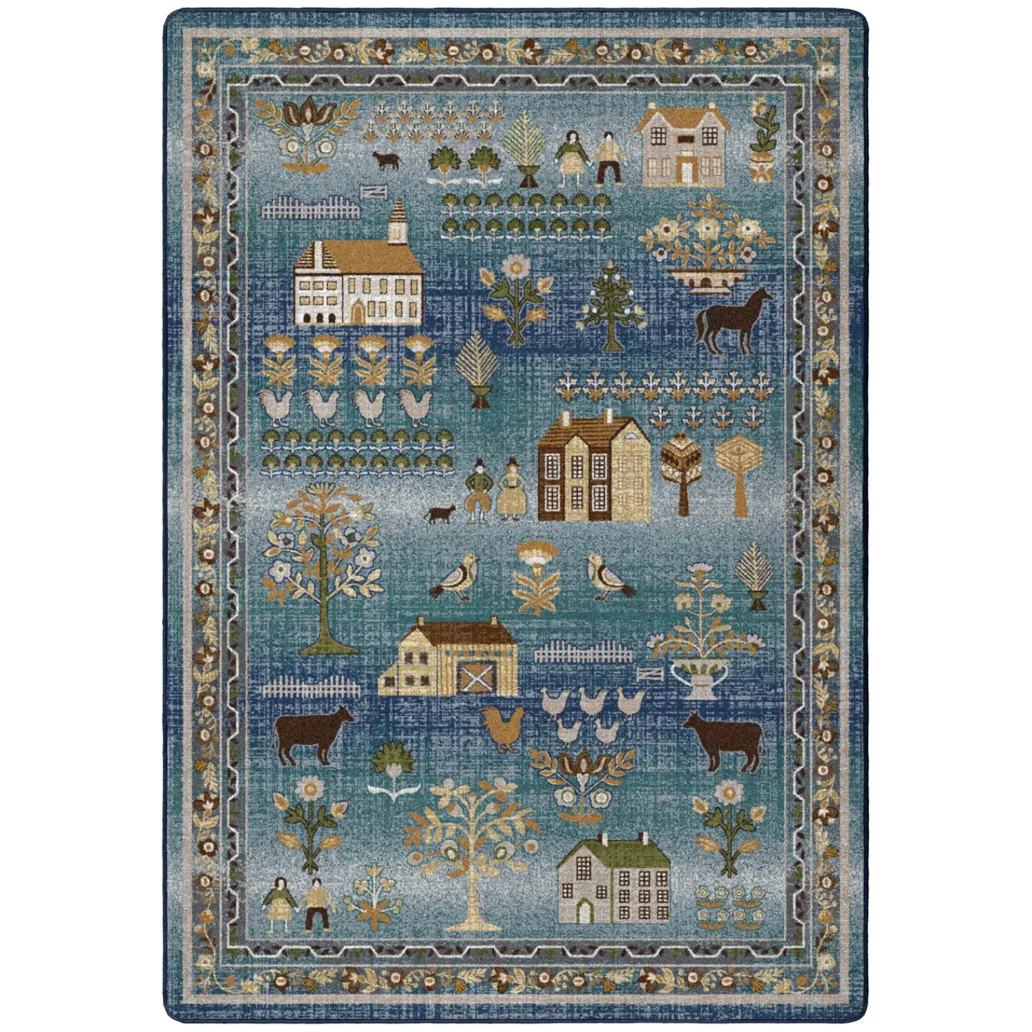Plow & Hearth Area Rugs>Grafton EnduraStran Folk Art Rug, 2'8" x 3'10"