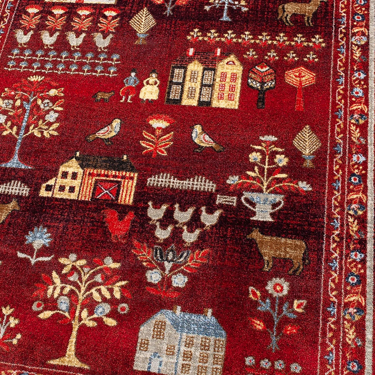 Plow & Hearth Area Rugs>Grafton EnduraStran Folk Art Rug, 7'8" x 10'9"