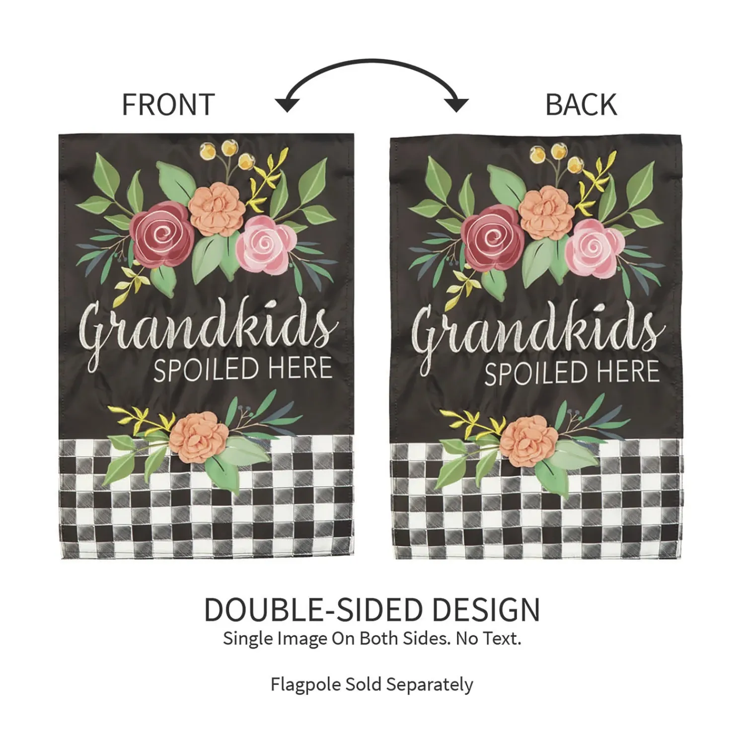 Plow & Hearth Garden Flags>Grandkids Spoiled Here Applique Garden Flag