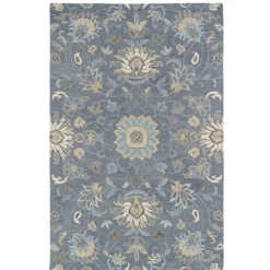 Plow & Hearth Area Rugs>Meadow Floral Vine Wool Rug, 10' x 14' Graphite